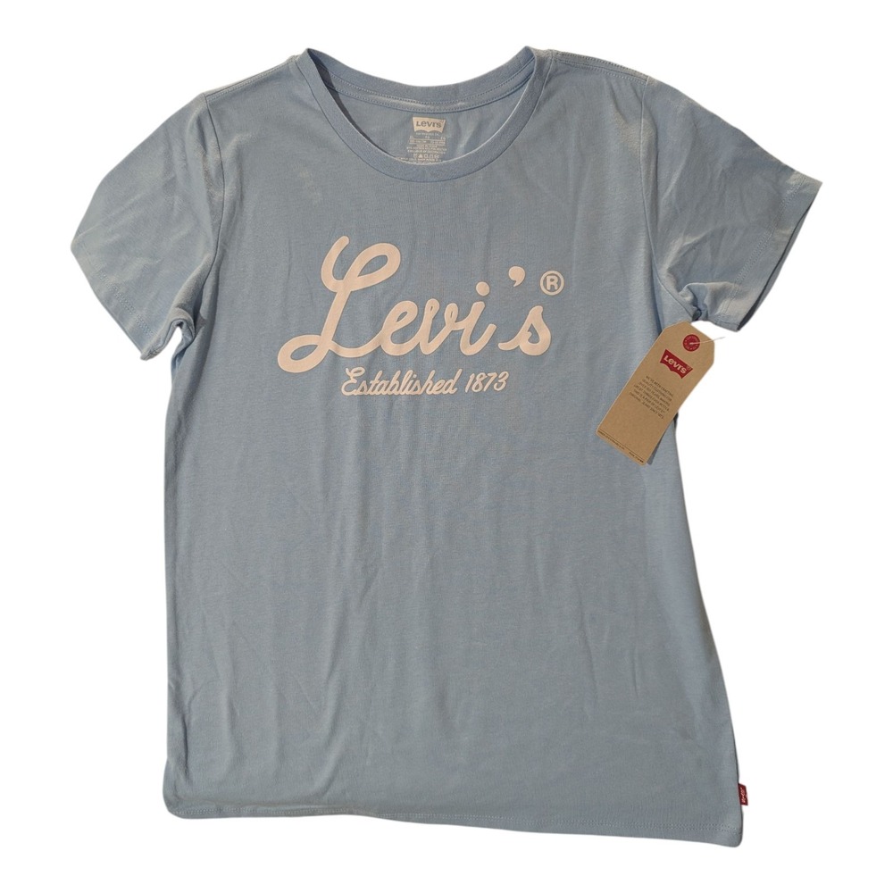BBC-2 Levi's Little Girls Script Logo Graphic T-Shirt Size XL - Blue‎ (Blemish)